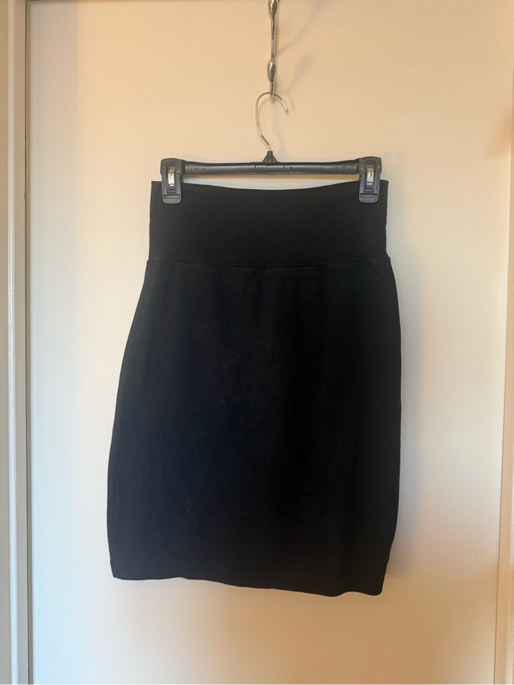 American Apparel Medium Black High Waist Cotton Pencil Skirt Made in USA